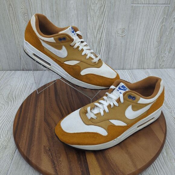Nike Air Max 1 Curry Dark Curry White Sport Royal 908366-700 Men's 13 Shoes